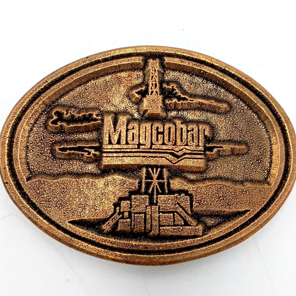 Magcobar Belt Buckle Drilling Fluids Vintage Roughneck Oilfield Oil Field Dyna U
